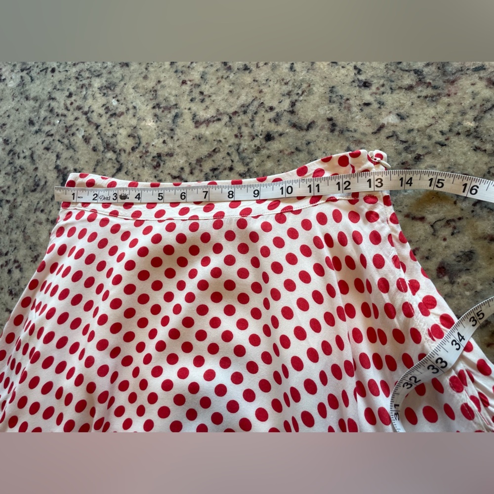 Women’s red and white a line Polka Dot Skirt size small - Picture 5 of 6